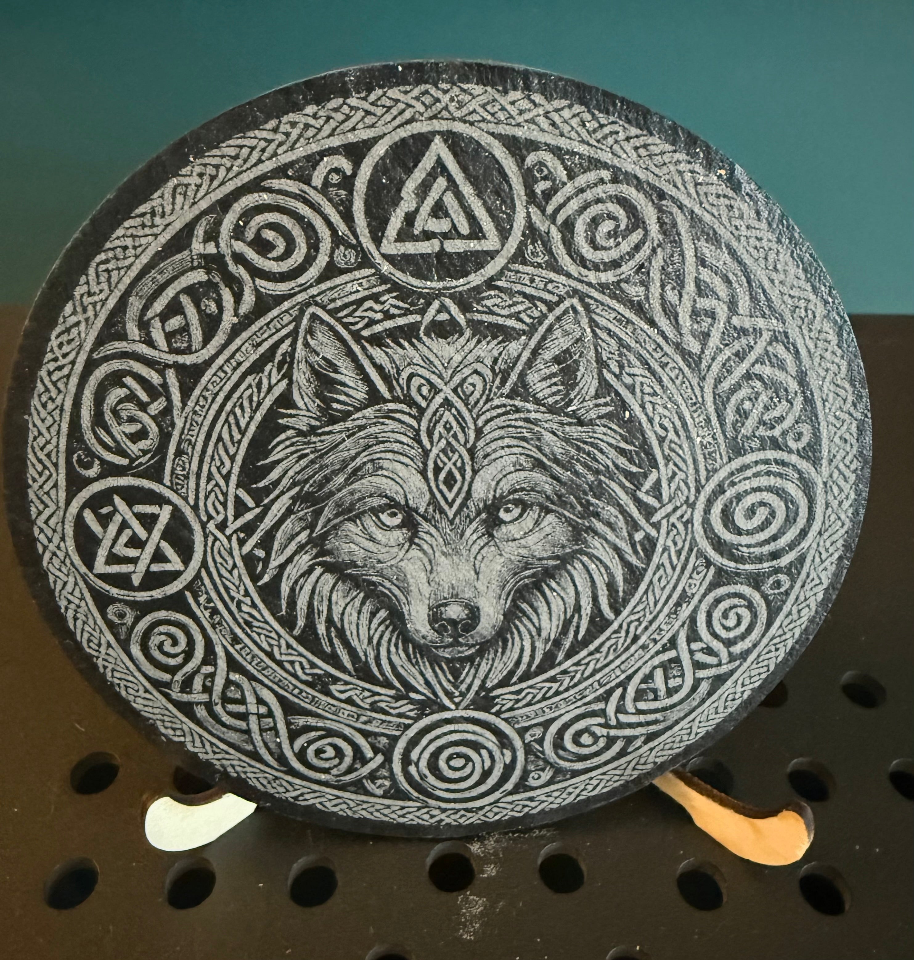 Celtic Wolf Slate Coaster