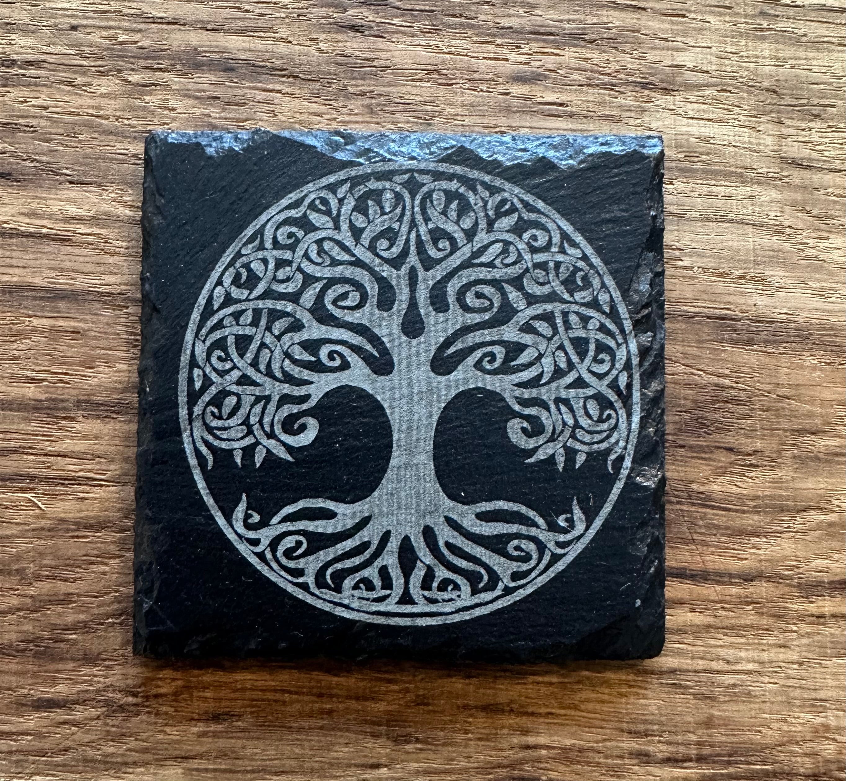 Tree of Life Slate Coaster