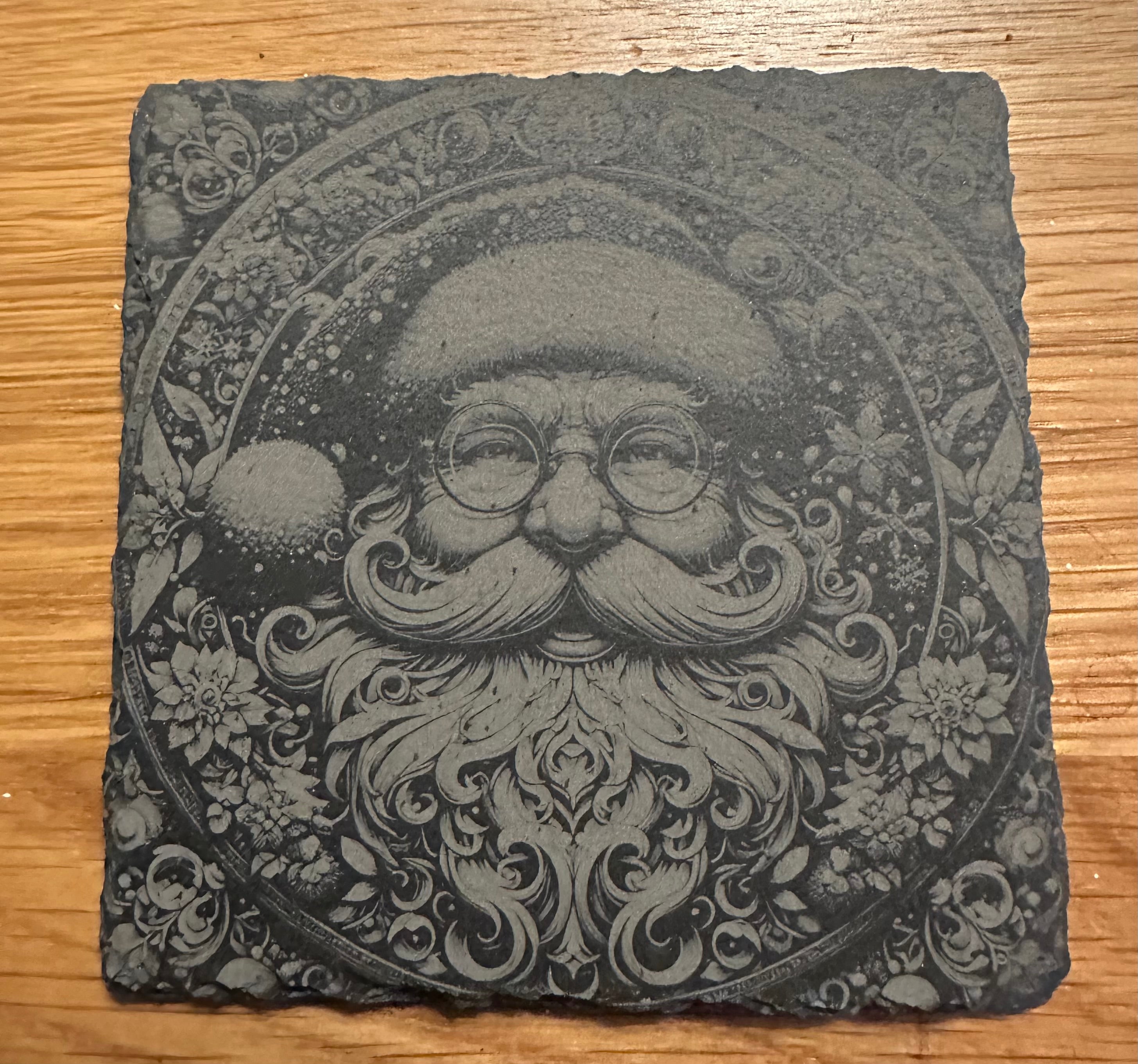 Festive Santa Slate Coaster