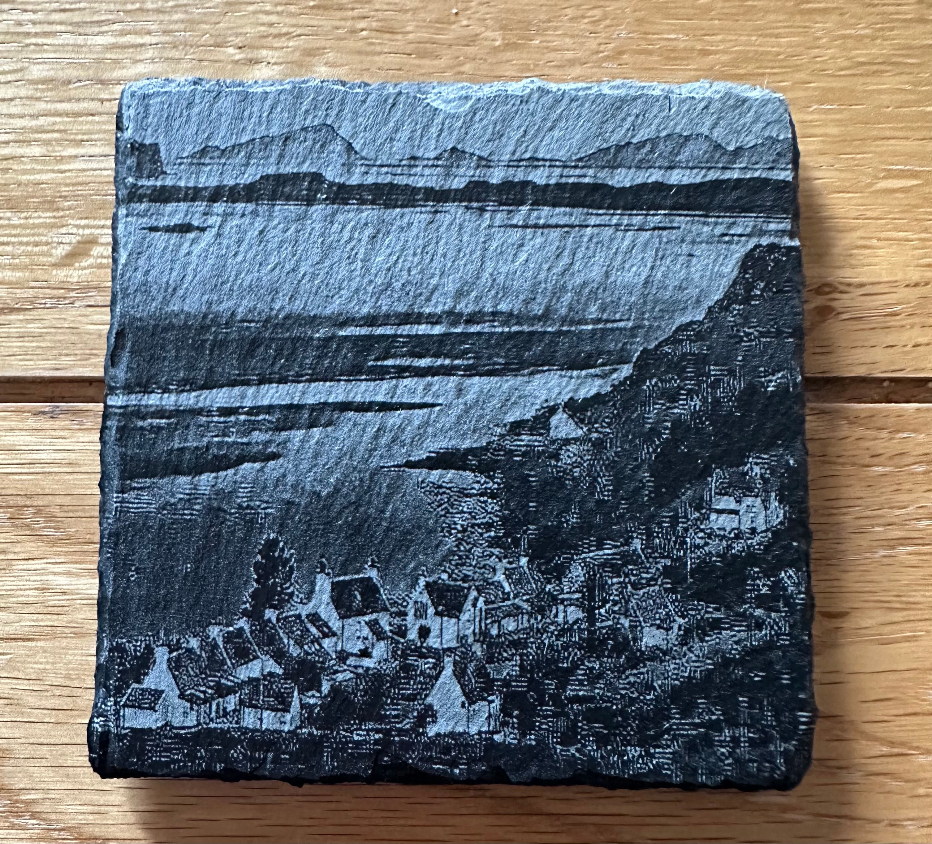 Stein village engraved slate coaster
