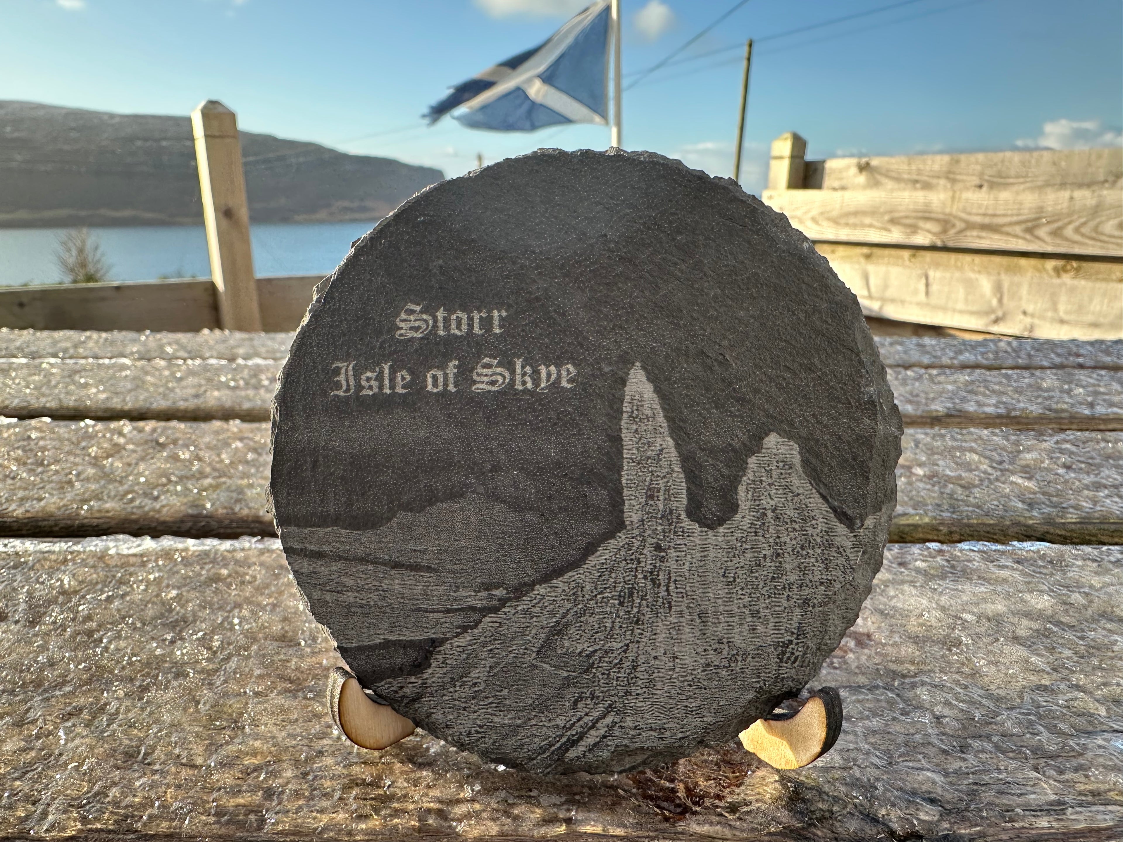 Storr round slate coaster